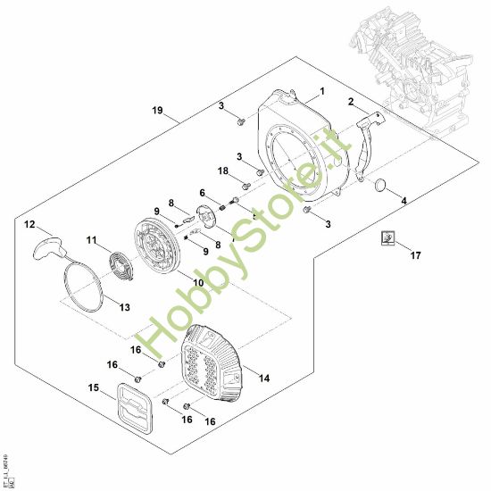 Picture of J - Sistema di avviamento e scatola filtro aria EHC 605.0 (EHC605-0003)